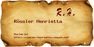 Rössler Henrietta névjegykártya